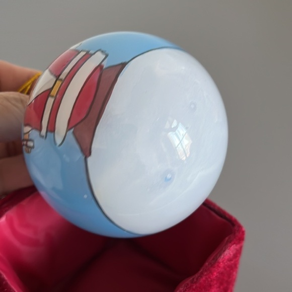 Santa Claus Reverse Hand Painted Glass Ornament Vintage Bulb by Greenbrier Int'l - Picture 6 of 10